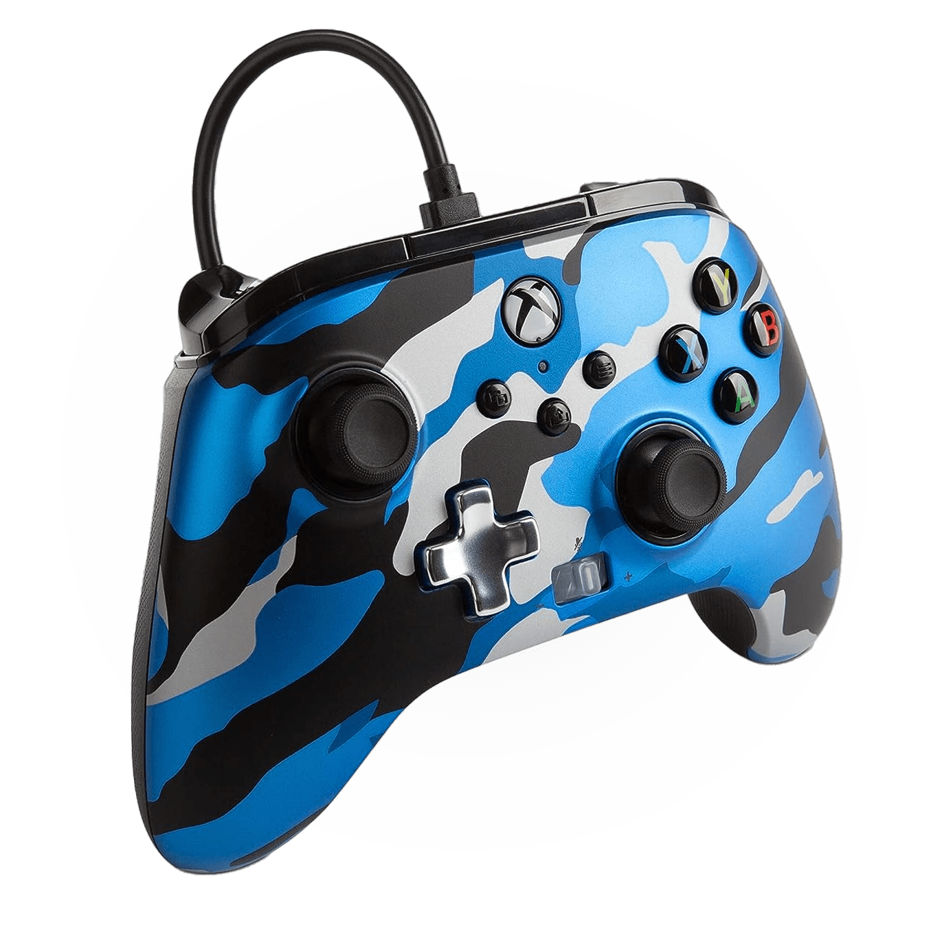 Powera Enhanced Wired Controller For Xbox Series Xs With 2 Re Mappable Buttons Metallic Blue 