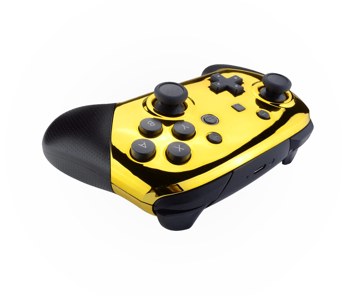 GOLD NINTENDO PRO CUSTOM CONTROLLER - ModdedZone