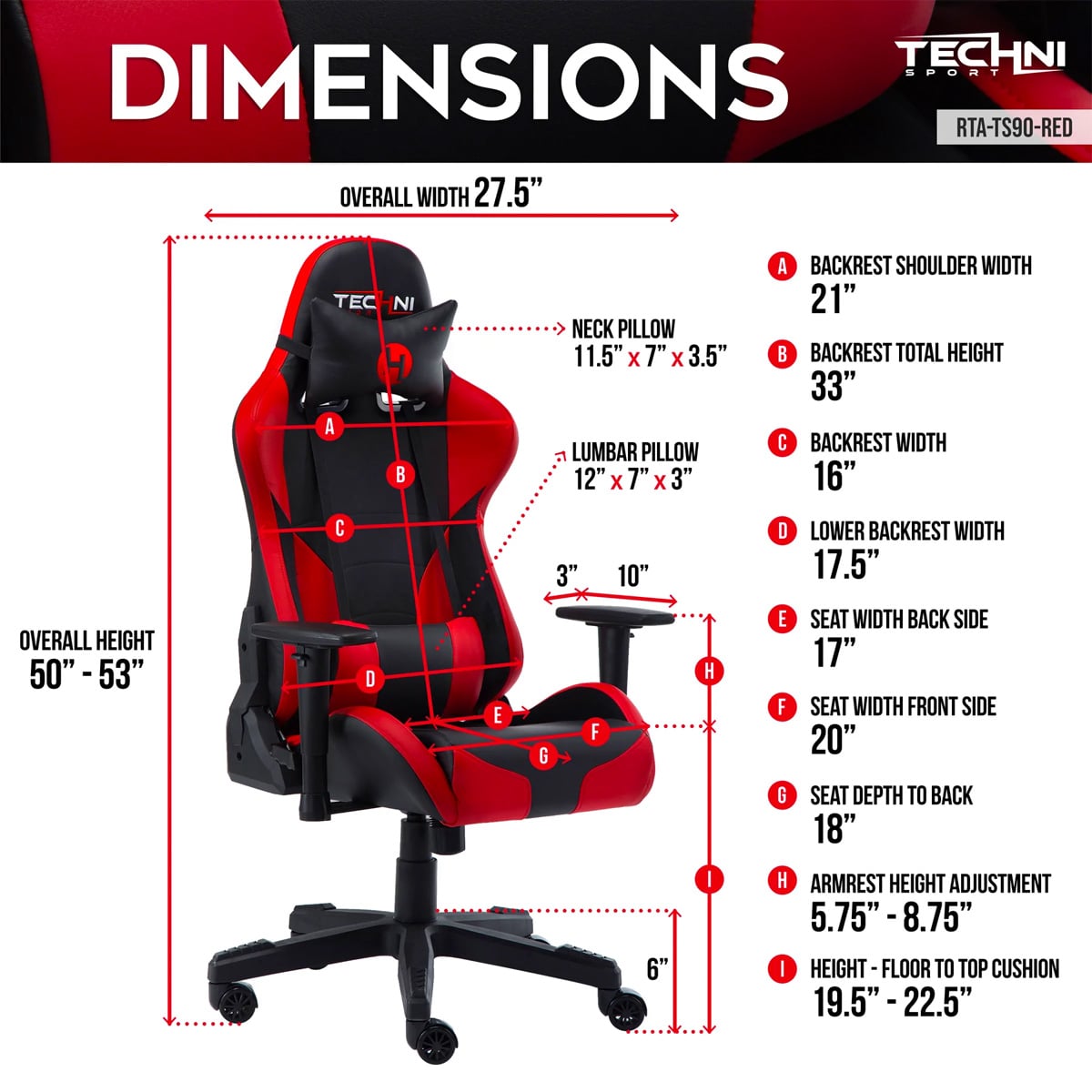 TS90 Red ProGamer2 Series Gaming Chair - ModdedZone